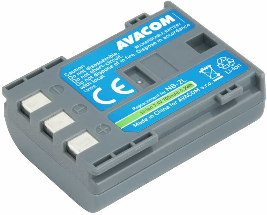 „Avacom“ „Canon NB-2LH“ fotoaparato baterija, ličio jonų, 7,4 V, 700 mAh, 5,2 Wh, DICA-NB2LH-B700
