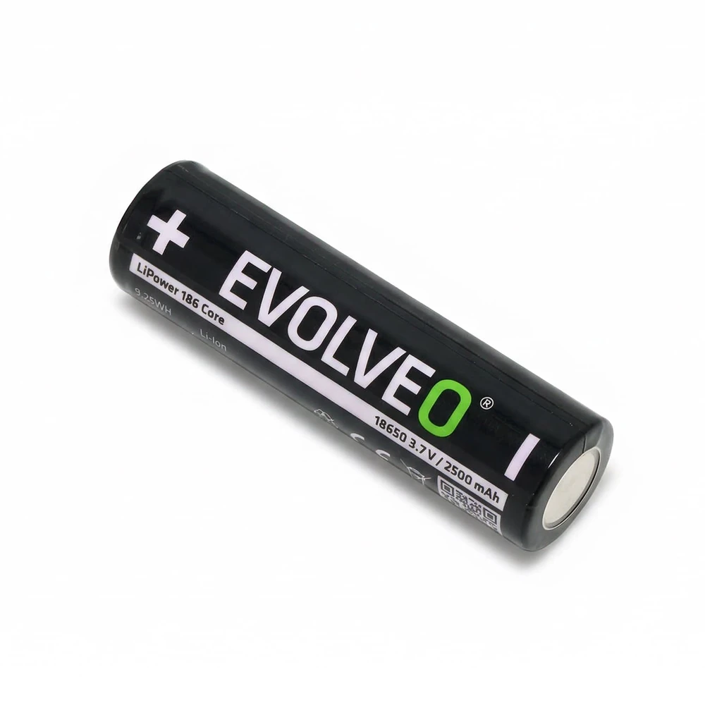 „Evolveo LiPower 186 Core 2500“ – ličio jonų akumuliatorius 18650 (3,7 V / 2500 mAh) 3 vnt.