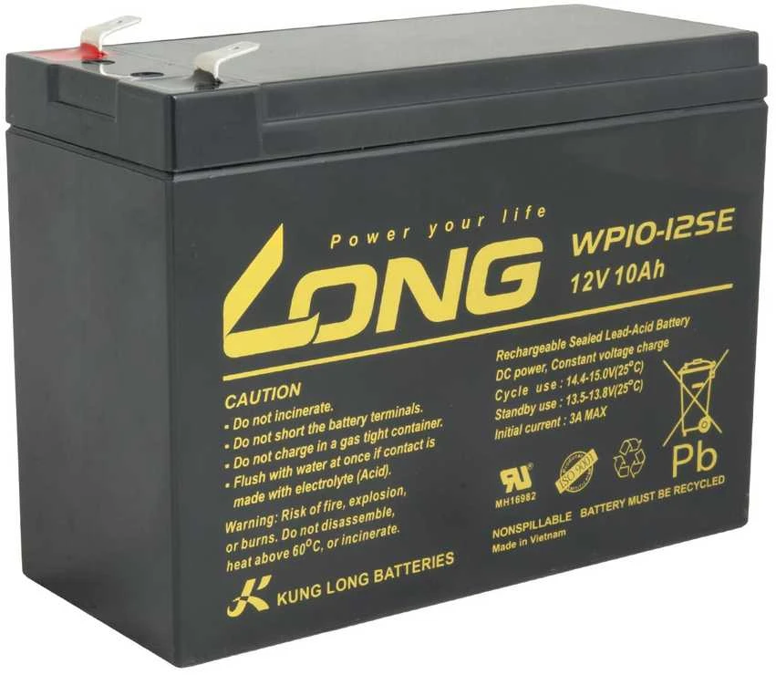 „Avacom“ LONG 12V 10AH švino-rūgšties akumuliatoriaus DEEPCYCLE AGM F2 (WP10-12SE)