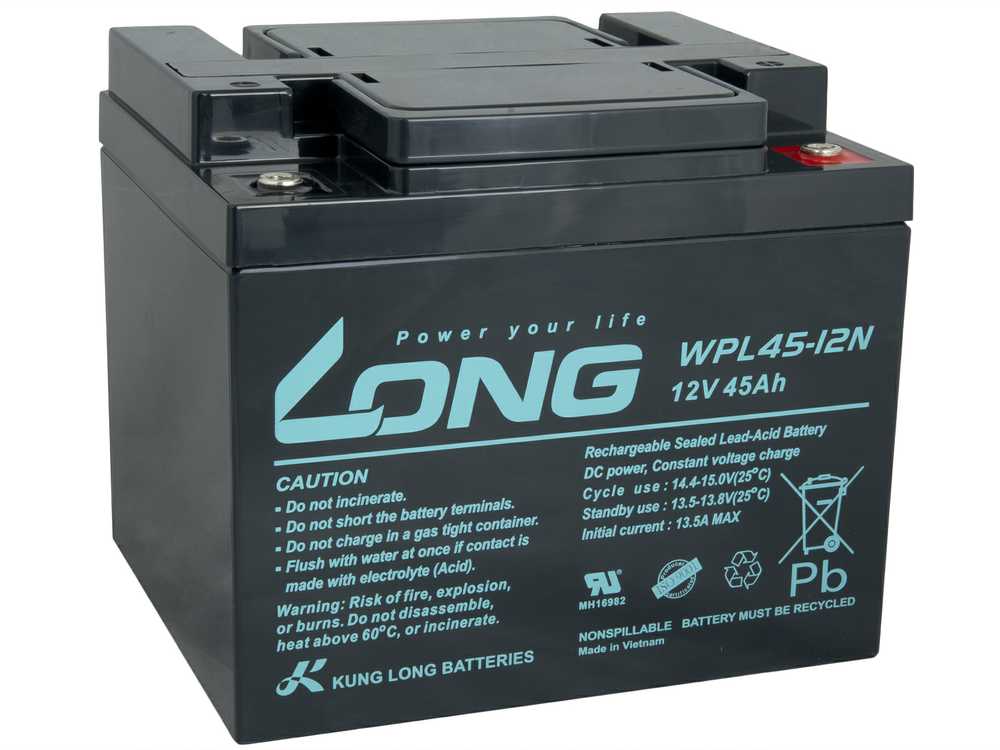 Avacom LONG akumuliatorius 12V 45Ah M6 LongLife 12 metų (WPL45-12N)