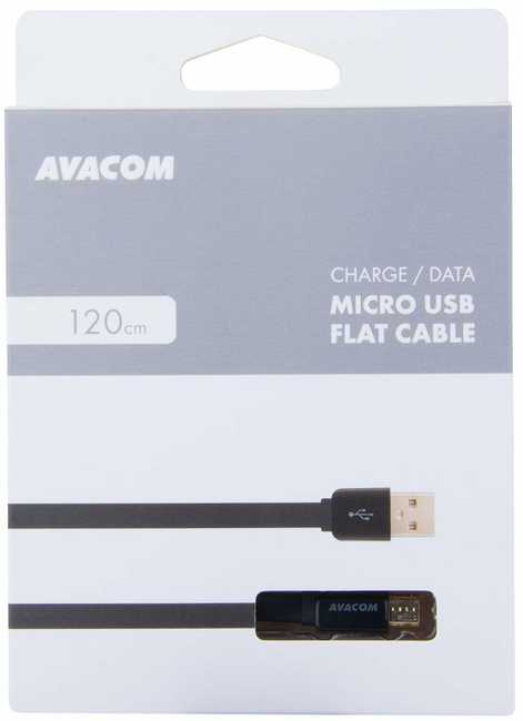AVACOM DATOVY A NABIJECI MIC-120K MICRO USB - USB 2.0, 120CM, Juodas