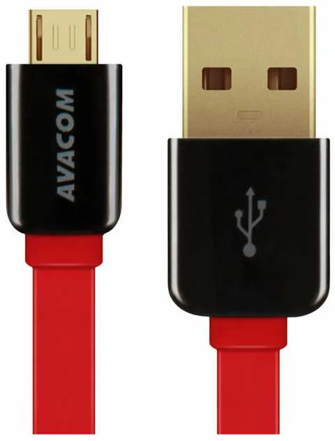 AVACOM MIC-40R USB CABLE - MICRO USB, 40CM, Raudonas