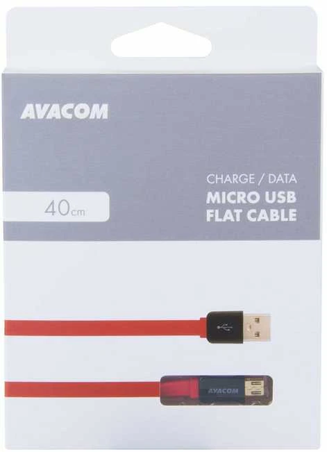 AVACOM MIC-40R USB CABLE - MICRO USB, 40CM, Raudonas
