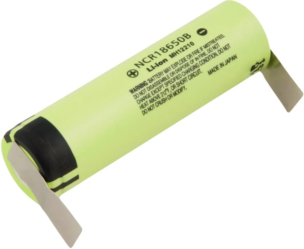Avacom pramoninis akumuliatorius Panasonic Li-Ion, 3.7V, 3400mAh, 12.6Wh, bieguny do lutowania U, NCR18650B-U