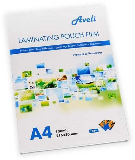 Aveli laminavimo folija 100vnt A4, 200mic (2x100), blizgi