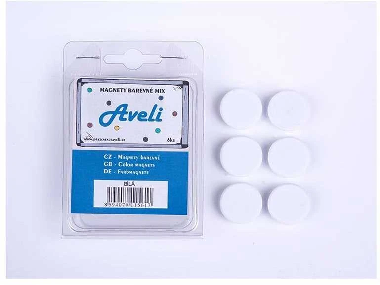 Aveli magnet set, 6pcs, baltas