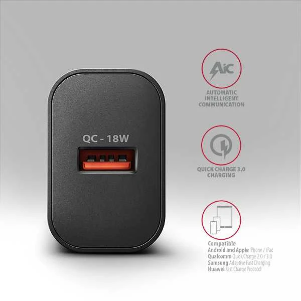 AXAGON ACU-QC18 įkroviklis su raudona USB jungtimi