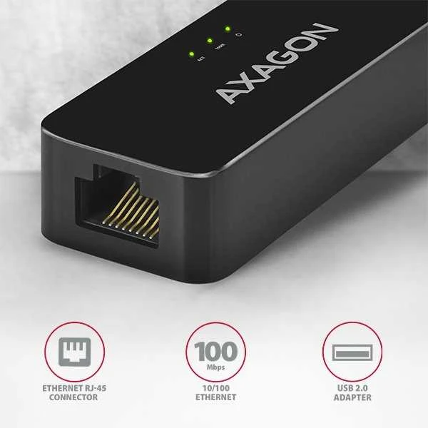 AXAGON ADE-XR Type-A USB2.0 – Fast Ethernet 10/100 adapteriai