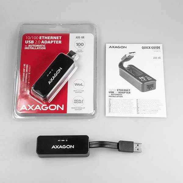 AXAGON ADE-XR Type-A USB2.0 – Fast Ethernet 10/100 adapteriai