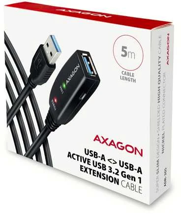 Axagon Active prailginimo USB 3.2 Gen 1 A-M > A-F laidas, 5 m ilgio. Maitinimo variantas.