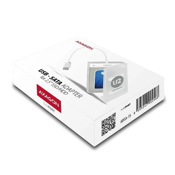 AXAGON ADSA-1S USB2.0 - SATA HDD išorinis adapteris su 2,5 colio korpusu