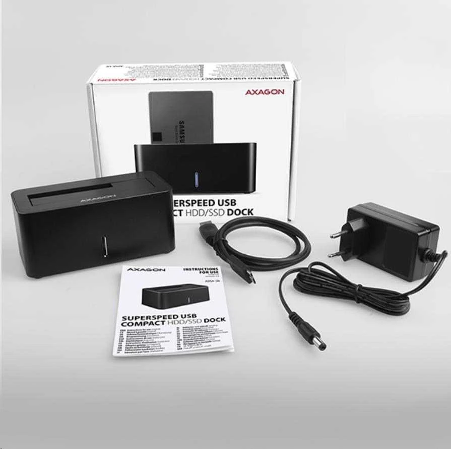 AXAGON | USB 3.0-1x SATA 6G HDD Dock Station, Juodas | ADSA-SN