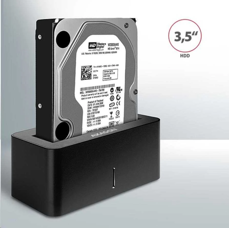 AXAGON | USB 3.0-1x SATA 6G HDD Dock Station, Juodas | ADSA-SN