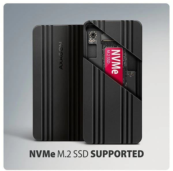 „AXAGON“ USB-C 40 Gbps išorinis korpusas, skirtas M.2 NVMe SSD | EEM2-40G