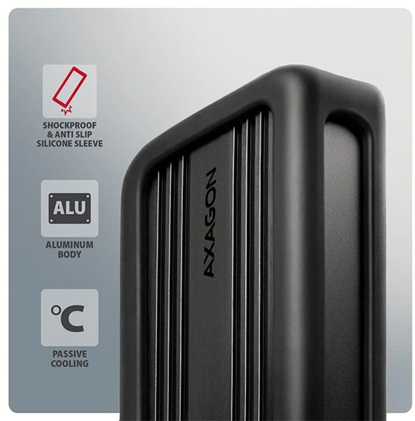 „AXAGON“ USB-C 40 Gbps išorinis korpusas, skirtas M.2 NVMe SSD | EEM2-40G