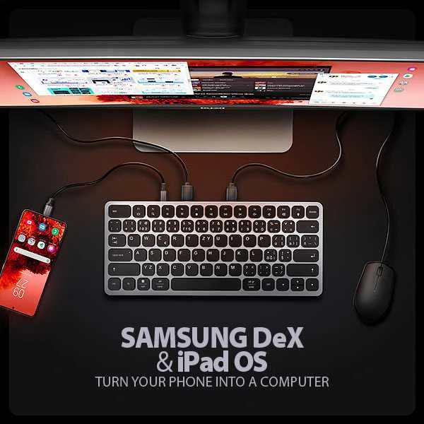 „Axagon HMC-KB-GE USB-C 5Gbps“ klaviatūra (DE) 9in1 šakotuvas