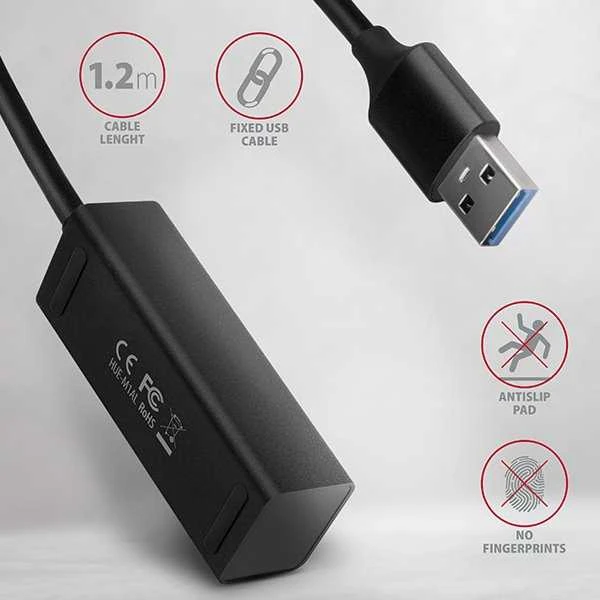AXAGON Miniatiūrinis metalinis keturių prievadų USB 3.2 Gen 1 šakotuvas | HUE-M1AL
