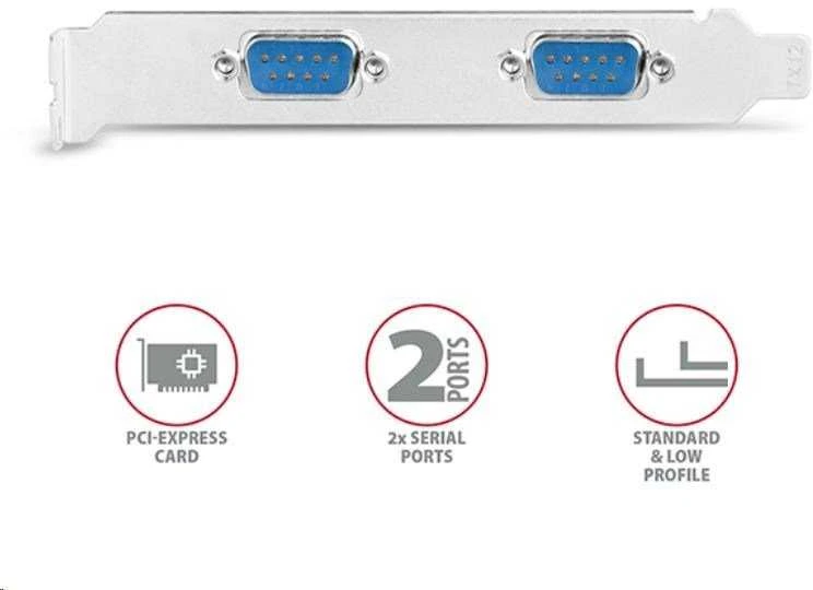 AXAGON PCI-Express kortele su dviem 250 kbps serijos jungtys | PCEA-S2N