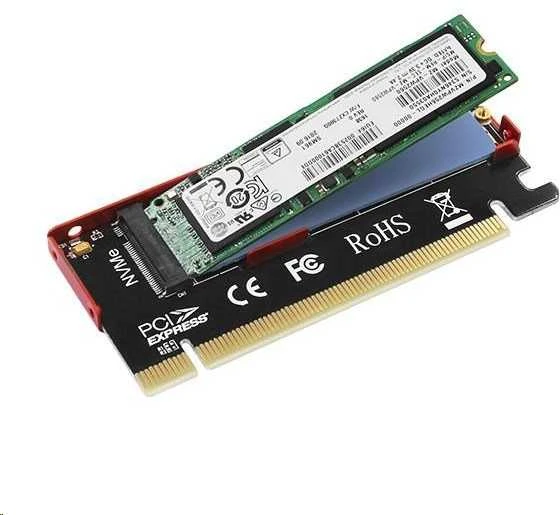AXAGON PCEM2-S PCI-E 3.0 16x - M.2 SSD NVMe, iki 80mm SSD, žemo profilio, aušintuvas