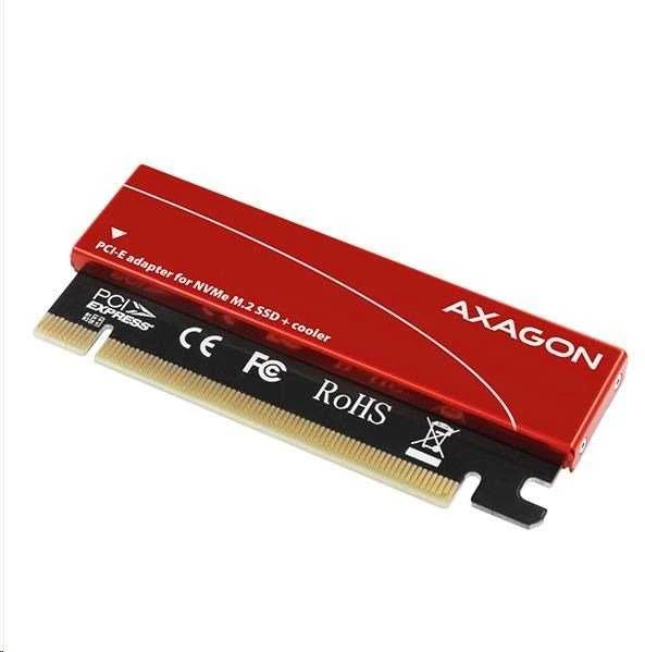 AXAGON PCEM2-S PCI-E 3.0 16x - M.2 SSD NVMe, iki 80mm SSD, žemo profilio, aušintuvas