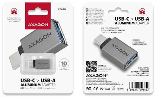 AXAGON RUCM-AFA USB 3.0 Type-C Male > Type-A Female ALU