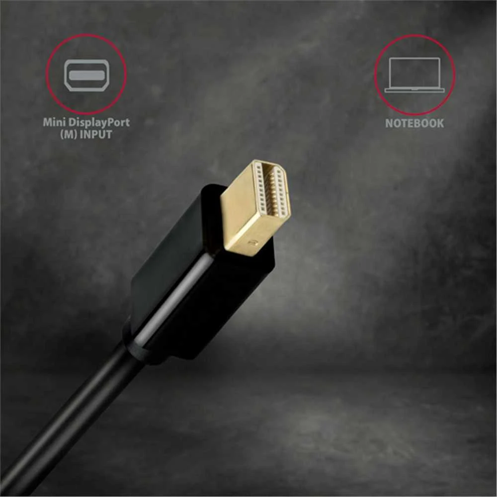 AXAGON RVDM-HI14C2 Mini DisplayPort į HDMI adapterio kabelis, 4K/30 Hz, 180 cm ilgio, juodas