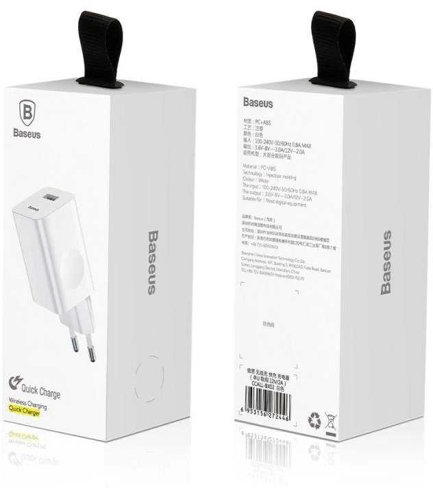 Charger Baseus CCALL-BX02 (USB 3.0, baltos spalvos)