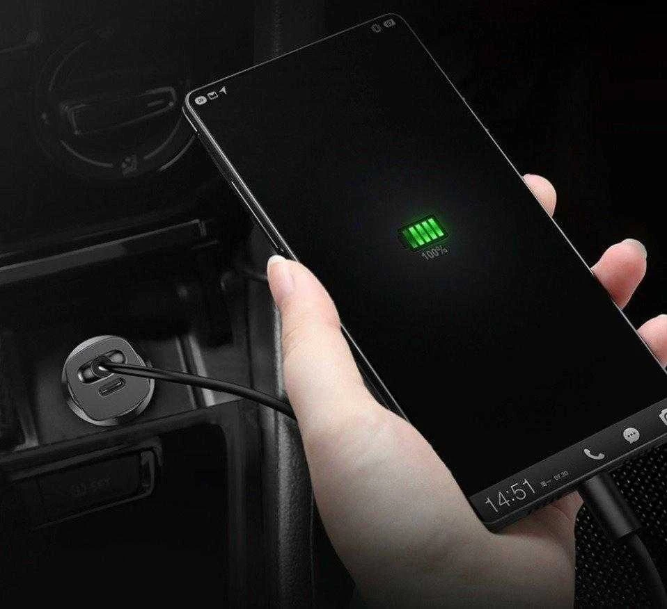 Baseus Square automobilinis įkroviklis PPS QC4.0 / PD3.0 5A 30W - Juodas