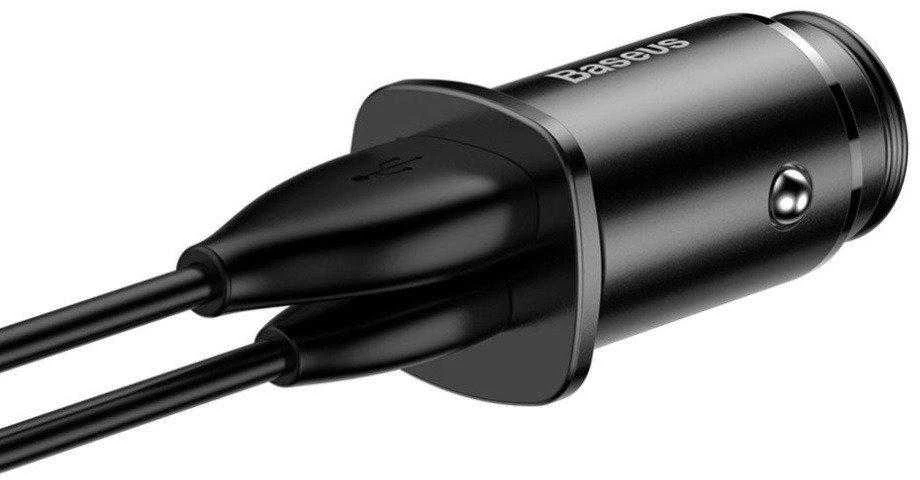 Baseus Square automobilinis įkroviklis PPS QC4.0 / PD3.0 5A 30W - Juodas