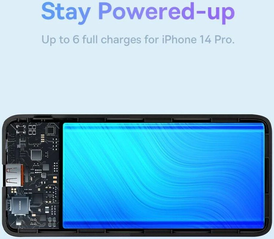 „Baseus Airpow“ greitojo įkrovimo ausinės, 20 W, 30000 mAh, juodas