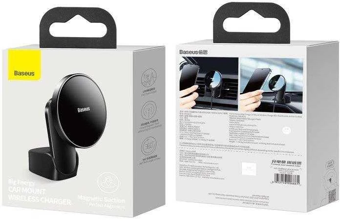 Baseus Automobilinis magnetinis laikiklis iPhone telefonams su belaidžiu įkrovimu 15W