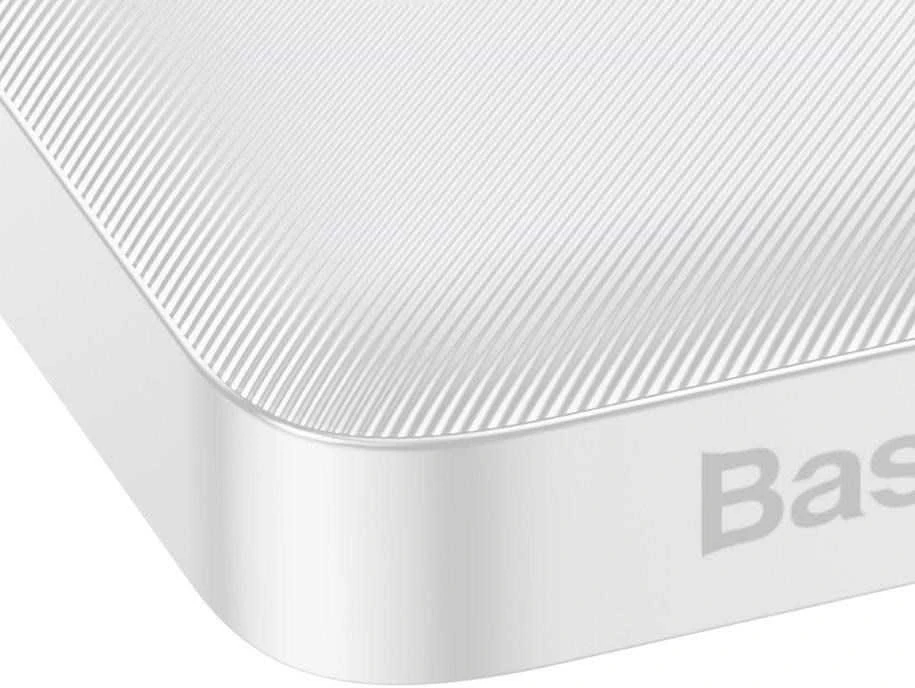 LiPo išorinis akumuliatorius (Powerbank) 10000mAh 15W 5V 3A 2xUSB + USB C Bipow baltas BASEUS