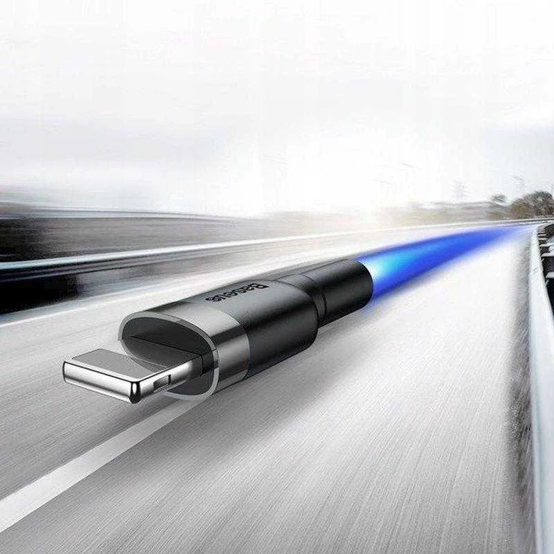 Baseus Cafule USB Lightning kabelis 2.4A 0.5m - Pilkas / Juodas