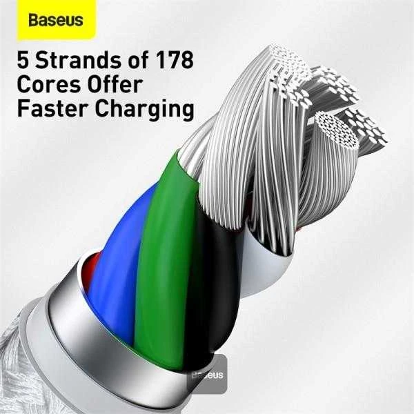 Baseus Cafule USB-C į Lightning kabelis PD 20W 2m - Baltas