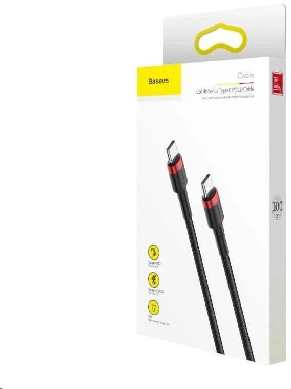 Baseus Cafule kabelis USB-C PD 2.0 QC 3.0 60W 2m - Juodas / Raudonas