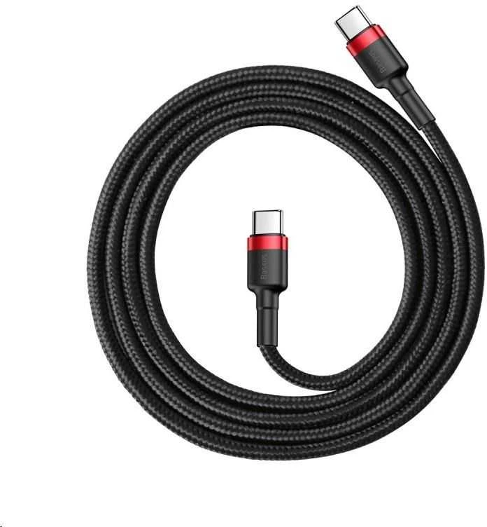 Baseus Cafule kabelis USB-C PD 2.0 QC 3.0 60W 2m - Juodas / Raudonas