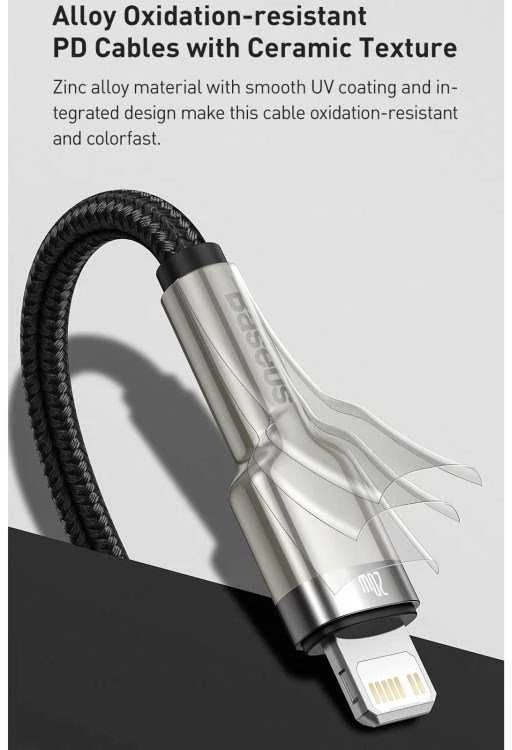 Baseus Cafule USB-C į Lightning kabelis PD 20W 1m - Baltas