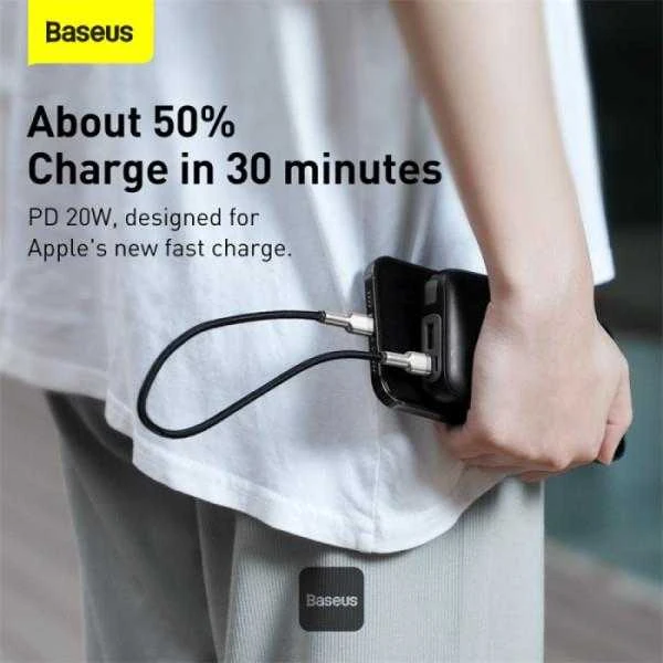 Baseus Cafule USB-C į Lightning kabelis PD 20W 1m - Juodas