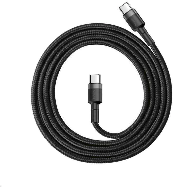 Baseus Cafule kabelis USB-C PD 2.0 QC 3.0 60W 1m - Juodas / Pilkas