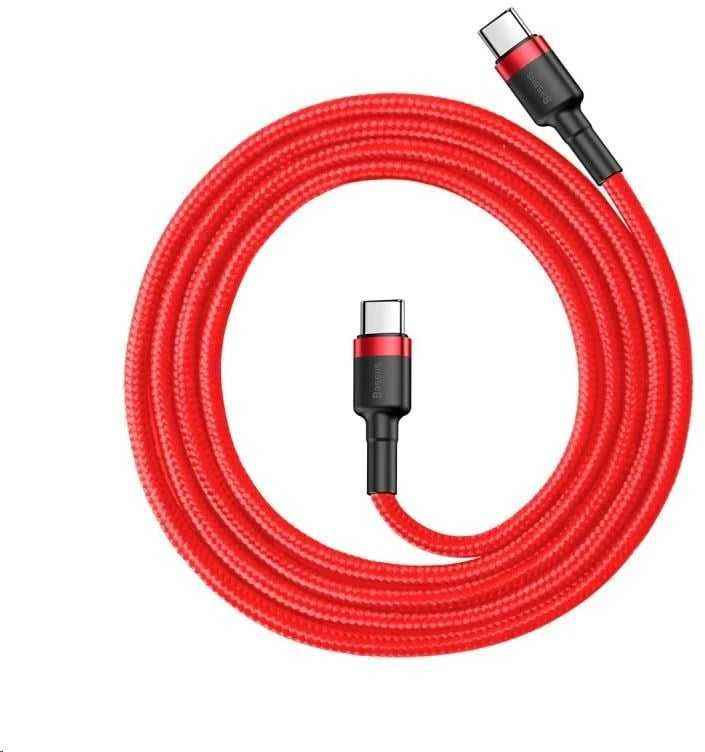 Dėklas Baseus Cafule kabelis USB-C PD 2.0 QC 3.0 60W 2m - Raudonas