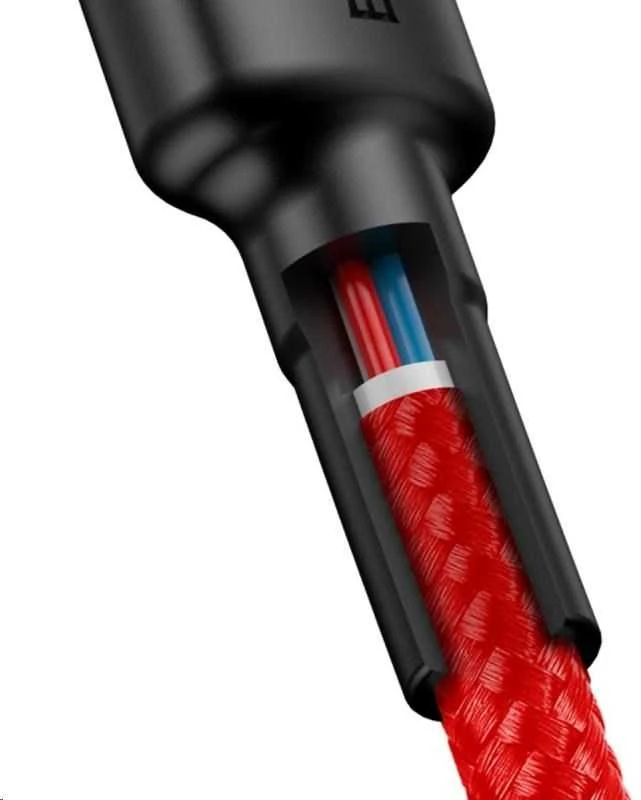 Baseus Cafule kabelis USB-C PD 2.0 QC 3.0 60W 1m - Raudonas