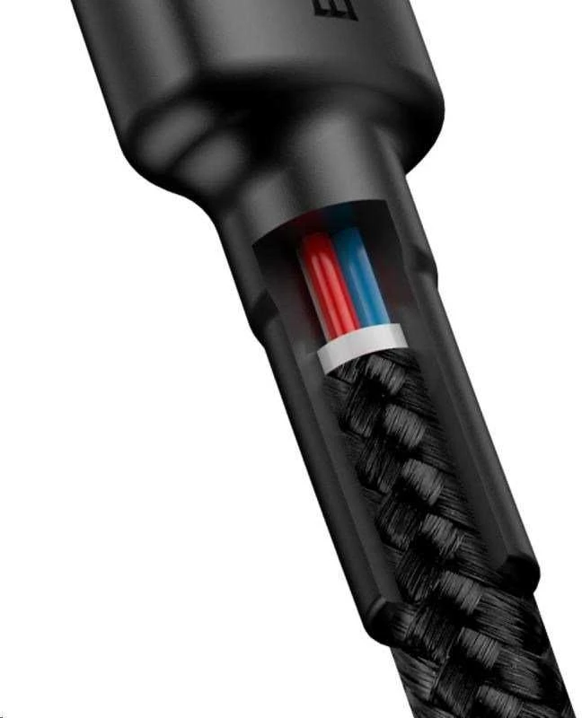Kabelis Baseus USB2.0 C-USB C kištukas 1 m, su nailoniniu šarvu Cafule, raudonas/juodas