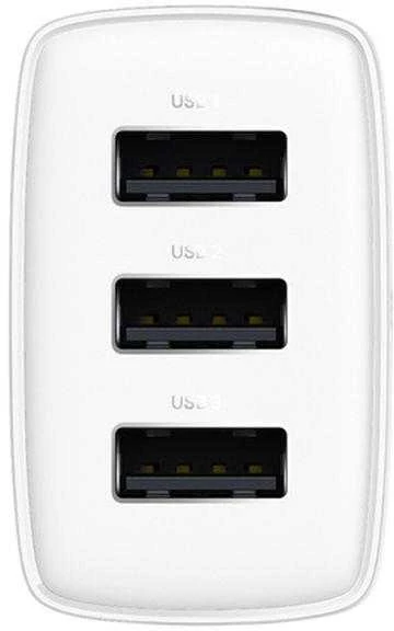 Baseus kompaktiškas greitas įkroviklis, 3x USB, 17W - baltas