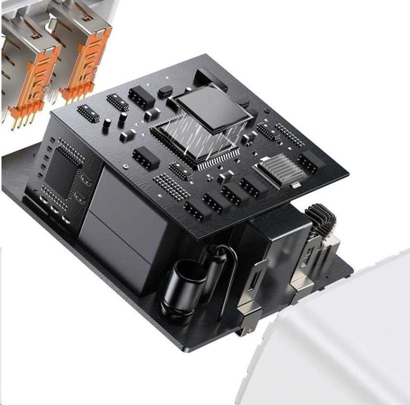 Baseus Sieninis įkroviklis 30W 2xUSB + USB-C QC3.0 PD3.0, baltas