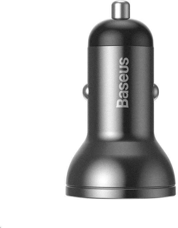 Baseus automobilinis įkroviklis 24W su 3-in-1 USB kabeliu 1.2m