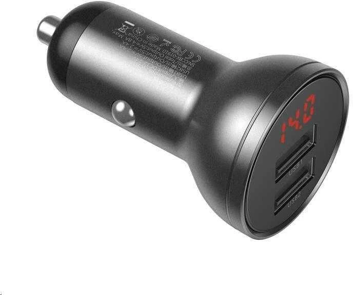 Baseus automobilinis įkroviklis 24W su 3-in-1 USB kabeliu 1.2m