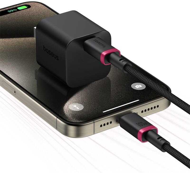 Baseus Dura Type C to Type C 100 W fast charging cable 1 m Juodas, Raudona