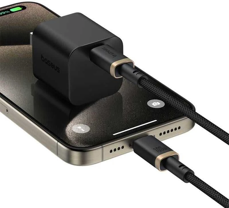 Baseus Dura Type C iki Type C 100 W greito įkrovimo laidas 1 m Juodas, Gold