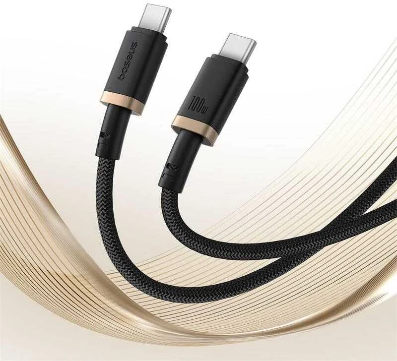 Baseus Dura Type C iki Type C 100 W greito įkrovimo laidas 1 m Juodas, Gold