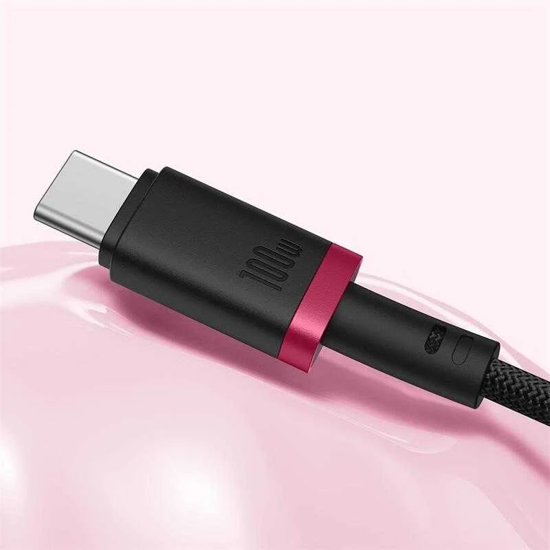 Baseus Dura Type C to Type C 100 W fast charging cable 2 m Juodas, Raudona